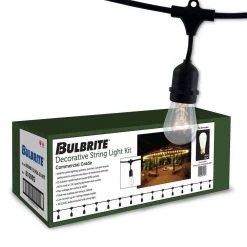 Outdoor/Indoor 48 ft. Plug-In S14 Bulb String Light with 15 Sockets-Bulbs included by Bulbrite -Deals Bulbrite Store black bulbrite string lights 810002 c3 1000