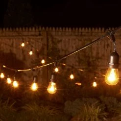 Outdoor/Indoor 14 ft. Plug-In S14 Bulb String Light with 10 Sockets-Bulbs included by Bulbrite -Deals Bulbrite Store black bulbrite string lights 810009 4f 1000