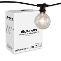 Outdoor/Indoor 14 ft. Plug-In G16 Bulb String Light with 10 Sockets-Bulbs included by Bulbrite -Deals Bulbrite Store black bulbrite string lights 810054 c3 1000