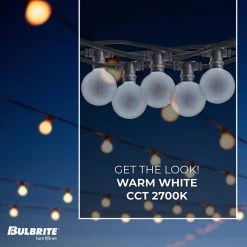 Outdoor/Indoor 14 ft. Plug-In Globe Bulb G16 Shatter Resistant LED Black String Light With 10 Sockets-Bulbs Included by Bulbrite -Deals Bulbrite Store black bulbrite string lights 812123 4f 1000