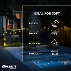 Outdoor/Indoor 30 ft. Plug-in Black String Light with E26 Base 12 Sockets-Bulbs Not Included by Bulbrite -Deals Bulbrite Store black bulbrite string lights 812300 44 1000