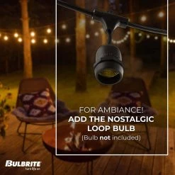 Outdoor/Indoor 30 ft. Plug-in Black String Light with E26 Base 12 Sockets-Bulbs Not Included by Bulbrite -Deals Bulbrite Store black bulbrite string lights 812300 4f 1000