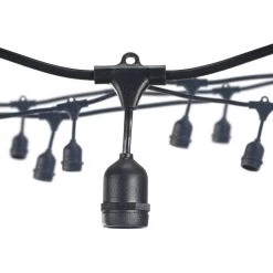 Outdoor/Indoor 30 ft. Plug-in Black String Light with E26 Base 12 Sockets-Bulbs Not Included by Bulbrite