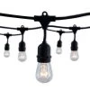 Outdoor/Indoor 48 ft. Plug-in Edison Bulb S14 Vintage Style LED Black String Light with 15 sockets-Bulbs included by Bulbrite -Deals Bulbrite Store black bulbrite string lights 812482 64 1000