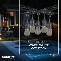 Outdoor/Indoor 48 ft. Plug-in Edison Bulb S14 Shatter Resistant LED Black String Light with 15 sockets-Bulbs included by Bulbrite 12 Outdoor/Indoor 48 ft. Plug-in Edison Bulb S14 Shatter Resistant LED Black String Light with 15 sockets-Bulbs included by Bulbrite -Deals Bulbrite Store black bulbrite string lights 812483 4f 1000