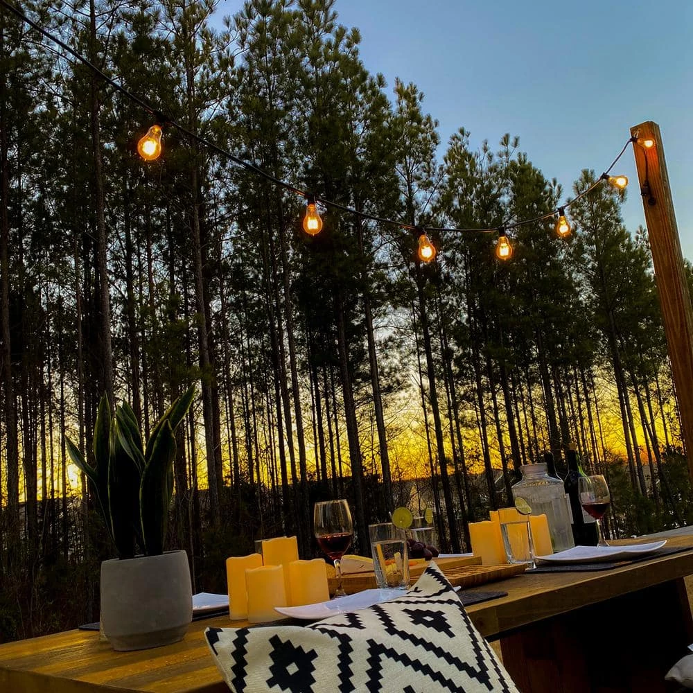 Outdoor/Indoor 48 ft. Plug-in Edison Bulb S14 Shatter Resistant LED Black String Light with 15 sockets-Bulbs included by Bulbrite 3 Outdoor/Indoor 48 ft. Plug-in Edison Bulb S14 Shatter Resistant LED Black String Light with 15 sockets-Bulbs included by Bulbrite - Image 2