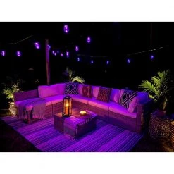 Outdoor/Indoor 36 ft. Plug-in Edison Bulb S14 Shatter Resistant LED Smart Black String Light 18 Sockets-Bulbs Included by Bulbrite 17 Outdoor/Indoor 36 ft. Plug-in Edison Bulb S14 Shatter Resistant LED Smart Black String Light 18 Sockets-Bulbs Included by Bulbrite -Deals Bulbrite Store black bulbrite string lights 814361 31 1000