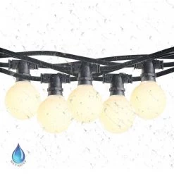 Outdoor/Indoor 14 ft. Plug-In G16 Bulb String Light with 10 Sockets(2-Pack/Bulbs included) by Bulbrite -Deals Bulbrite Store black bulbrite string lights 861932 4f 1000