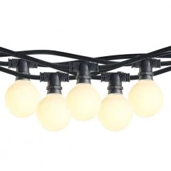 Outdoor/Indoor 14 ft. Plug-In G16 Bulb String Light with 10 Sockets(2-Pack/Bulbs included) by Bulbrite -Deals Bulbrite Store black bulbrite string lights 861932 c3 1000