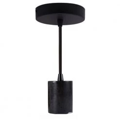 1-Light Black Natural Marble Pendant Socket and Canopy with Incandescent 60W Diamond Shaped Grand Nostalgic Light Bulb by Bulbrite -Deals Bulbrite Store black marble bulbrite chandeliers 810113 4f 1000