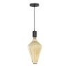 1-Light Black Natural Marble Pendant Socket and Canopy with Incandescent 60W Diamond Shaped Grand Nostalgic Light Bulb by Bulbrite -Deals Bulbrite Store black marble bulbrite chandeliers 810113 64 1000