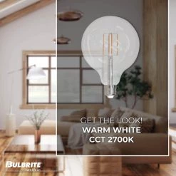 60-Watt Equivalent G40 Clear Dimmable Edison LED Light Bulb Warm White (2-Pack) by Bulbrite -Deals Bulbrite Store bulbrite edison bulbs 861573 4f 1000