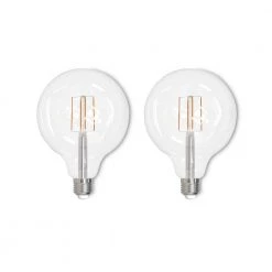 60-Watt Equivalent G40 Clear Dimmable Edison LED Light Bulb Warm White (2-Pack) by Bulbrite