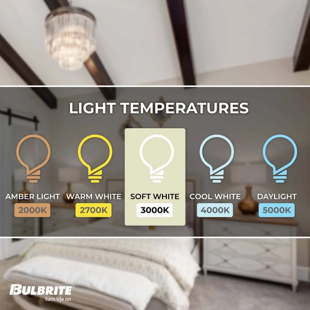 60-Watt B11 Clear Dimmable with (E12) Candelabra Screw Base Edison Style Filament LED Light Bulb, 3000K (4-Pack) by Bulbrite 6 60-Watt B11 Clear Dimmable with (E12) Candelabra Screw Base Edison Style Filament LED Light Bulb, 3000K (4-Pack) by Bulbrite - Image 4