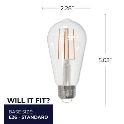 60-Watt Equivalent Dimmable ST18 Vintage Edison LED Light Bulb with Medium (E26) Base, 3000K, (8-Pack) by Bulbrite -Deals Bulbrite Store bulbrite edison bulbs 861619 76 1000