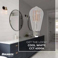 60-Watt Equivalent Dimmable ST18 Vintage Edison LED Light Bulb with Medium (E26) Base, 4000K, (8-Pack) by Bulbrite -Deals Bulbrite Store bulbrite edison bulbs 861630 4f 1000