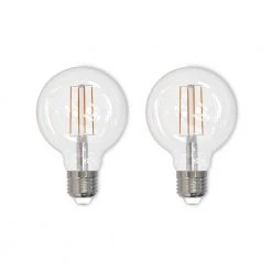 60-Watt Equivalent G25 Clear Dimmable Edison LED Light Bulb Soft White (2-Pack) by Bulbrite