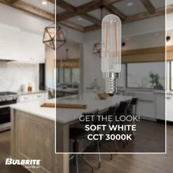 25-Watt Equivalent T6 Clear Dimmable Edison Clear LED Light Bulb with (E12) Candelabra Screw Base, 3000K(4-Pack) by Bulbrite -Deals Bulbrite Store bulbrite edison bulbs 861929 4f 1000