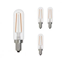 25-Watt Equivalent T6 Clear Dimmable Edison Clear LED Light Bulb with (E12) Candelabra Screw Base, 3000K(4-Pack) by Bulbrite