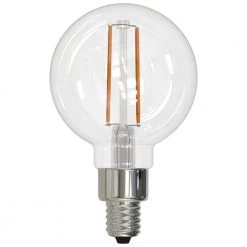 25-Watt Equivalent Dimmable G16 Vintage Edison Clear LED Light Bulb with Candelabra (E12) Base, 2700K, (4-Pack) by Bulbrite
