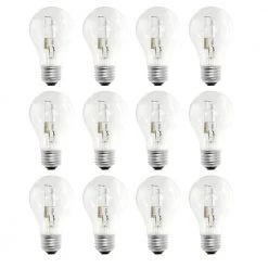 40-Watt Equivalent A19 with Medium Screw Base E26 in Clear Finish Dimmable Soft White 2700K Halogen Light Bulb (12-Pack) by Bulbrite
