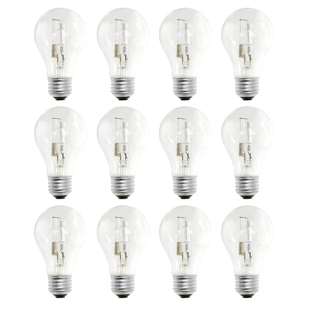 40-Watt Equivalent A19 with Medium Screw Base E26 in Clear Finish Dimmable Soft White 2700K Halogen Light Bulb (12-Pack) by Bulbrite 3 40-Watt Equivalent A19 with Medium Screw Base E26 in Clear Finish Dimmable Soft White 2700K Halogen Light Bulb (12-Pack) by Bulbrite