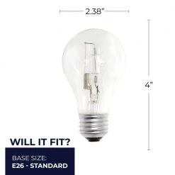60-Watt Equivalent A19 with Medium Screw Base E26 in Clear Finish Dimmable Soft White 2700K Halogen Light Bulb (12-Pack) by Bulbrite -Deals Bulbrite Store bulbrite halogen bulbs 860620 76 1000