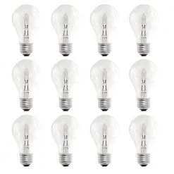 75-Watt Equivalent A19 with Medium Screw Base E26 in Clear Finish Dimmable Soft White 3000K Halogen Light Bulb(12- Pack) by Bulbrite