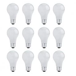 40-Watt Equivalent A19 with Medium Screw Base E26 in Soft White Finish Dimmable 3000K Halogen Light Bulb (12-Pack) by Bulbrite