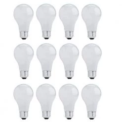 60-Watt Equivalent A19 with Medium Screw Base E26 in Soft White Finish Dimmable 2700K Halogen Light Bulb (12-Pack) by Bulbrite