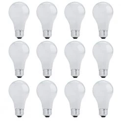 100-Watt Equivalent A19 with Medium Screw Base E26 in Soft White Finish Dimmable 4000K Halogen Light Bulb (12-Pack) by Bulbrite
