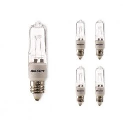 Mini 75-Watt Equivalent T4 with Mini-Candelabra Screw Base E11 Clear Finish Dimmable 2900K Halogen Light Bulb (5-Pack) by Bulbrite