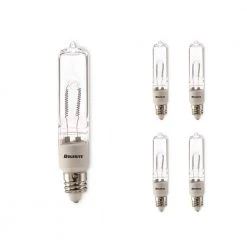 Mini 250-Watt Equivalent T4 with Mini-Candelabra Screw Base E11 Clear Finish Dimmable 2900K Halogen Light Bulb (5-Pack) by Bulbrite