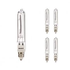 Mini 500-Watt Equivalent T4 with Mini-Candelabra Base E11 in Clear Finish Dimmable 2900K Halogen Light Bulb(5-Pack) by Bulbrite