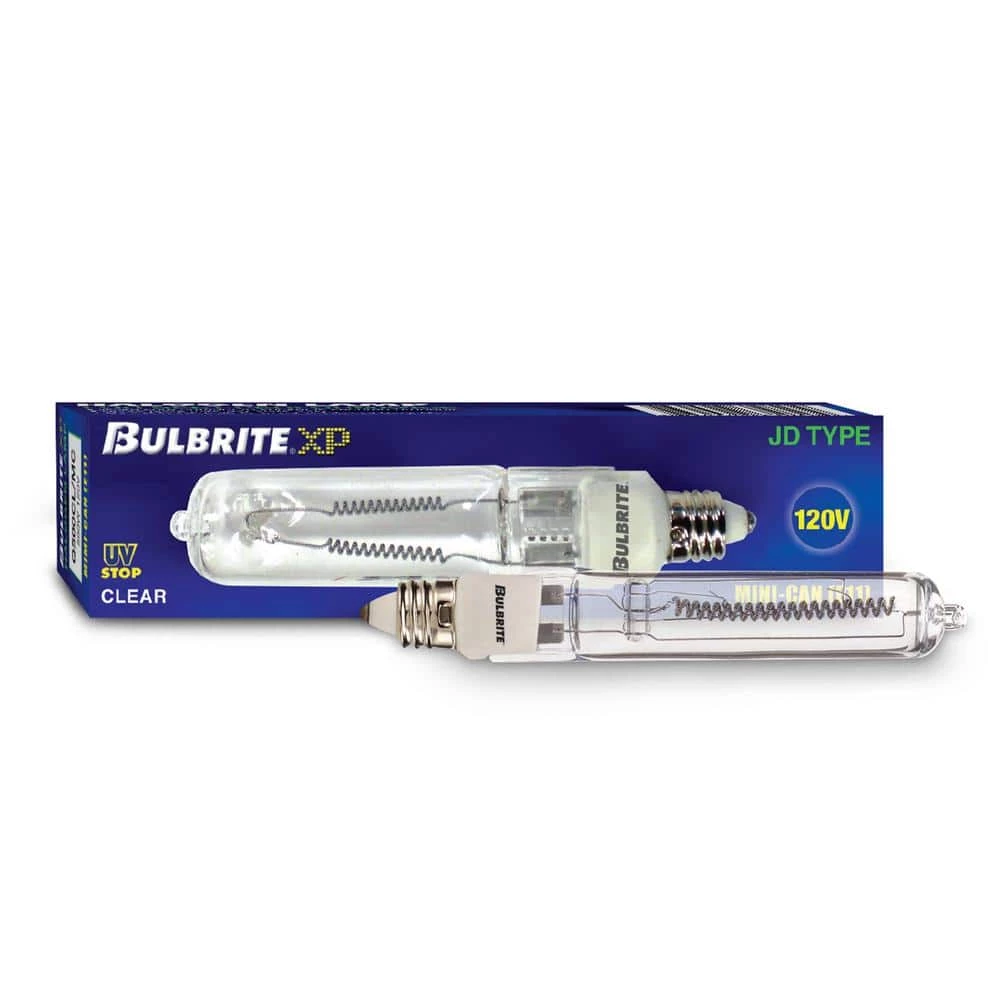 Mini 500-Watt Equivalent T4 with Mini-Candelabra Base E11 in Clear Finish Dimmable 2900K Halogen Light Bulb(5-Pack) by Bulbrite 4 Mini 500-Watt Equivalent T4 with Mini-Candelabra Base E11 in Clear Finish Dimmable 2900K Halogen Light Bulb(5-Pack) by Bulbrite - Image 2