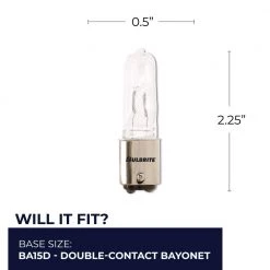 Mini 100-Watt Equivalent T4 Double-Contact Bayonet Base BA15D Clear Finish Dimmable 2900K Halogen Light Bulb (5-Pack) by Bulbrite 15 Mini 100-Watt Equivalent T4 Double-Contact Bayonet Base BA15D Clear Finish Dimmable 2900K Halogen Light Bulb (5-Pack) by Bulbrite -Deals Bulbrite Store bulbrite halogen bulbs 860813 76 1000