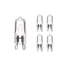 Mini 75-Watt Equivalent T4 with Bi-Pin Base G9 in Clear Finish Dimmable 2900K Halogen Light Bulb (5-Pack) by Bulbrite
