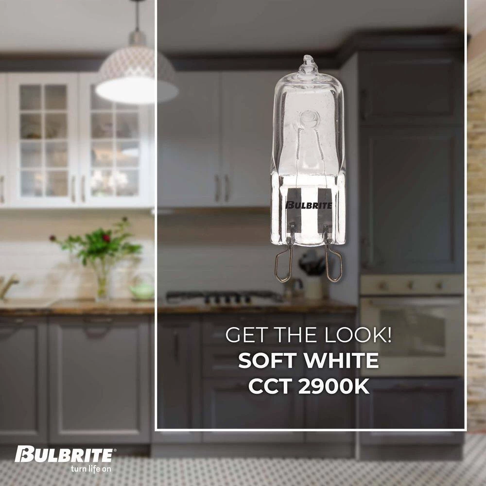 Mini 75-Watt Equivalent T4 with Bi-Pin Base G9 in Clear Finish Dimmable 2900K Halogen Light Bulb (5-Pack) by Bulbrite 4 Mini 75-Watt Equivalent T4 with Bi-Pin Base G9 in Clear Finish Dimmable 2900K Halogen Light Bulb (5-Pack) by Bulbrite - Image 2