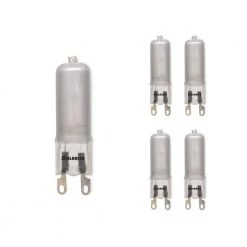 Mini 40-Watt Equivalent T4 with Bi-Pin Base G9 in Frost Finish Dimmable 2900K Halogen Light Bulb (5-Pack) by Bulbrite