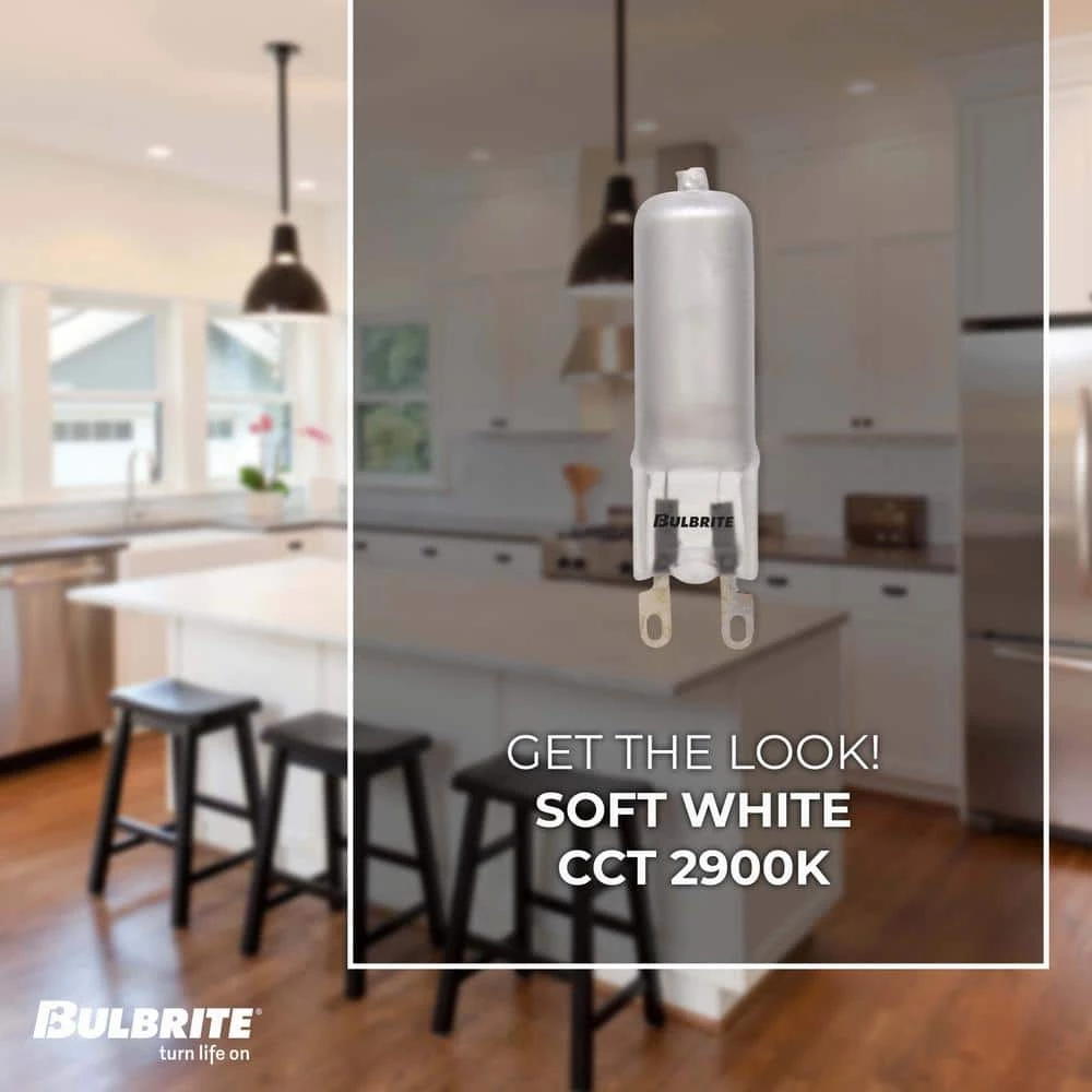 Mini 40-Watt Equivalent T4 with Bi-Pin Base G9 in Frost Finish Dimmable 2900K Halogen Light Bulb (5-Pack) by Bulbrite 4 Mini 40-Watt Equivalent T4 with Bi-Pin Base G9 in Frost Finish Dimmable 2900K Halogen Light Bulb (5-Pack) by Bulbrite - Image 2