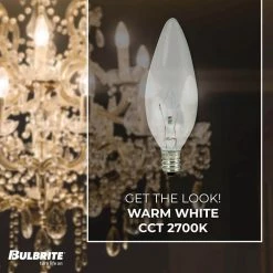Krystal Touch 40-Watt Clear B10 Krypton Light Bulb with Candelabra Screw (E12) Base, Clear, 2700K, (20-Pack) by Bulbrite -Deals Bulbrite Store bulbrite halogen bulbs 860987 4f 1000
