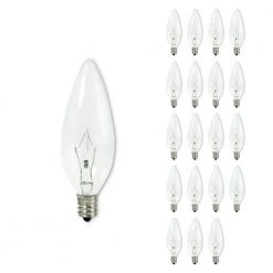 Krystal Touch 40-Watt Clear B10 Krypton Light Bulb with Candelabra Screw (E12) Base, Clear, 2700K, (20-Pack) by Bulbrite