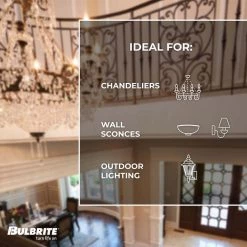 Krystal Touch 25-Watt CA10 Krypton Light Bulb with Candelabra Screw (E12) Base, Clear, 2700K, (20-Pack) by Bulbrite -Deals Bulbrite Store bulbrite halogen bulbs 861090 44 1000