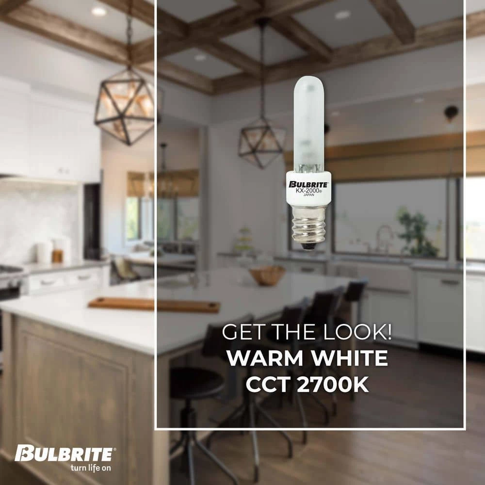 KX-2000 60-Watt T3 Krypton/Xenon Light Bulb with Candelabra Screw (E12) Base, Frost, 2700K (2-Pack) by Bulbrite 4 KX-2000 60-Watt T3 Krypton/Xenon Light Bulb with Candelabra Screw (E12) Base, Frost, 2700K (2-Pack) by Bulbrite - Image 2