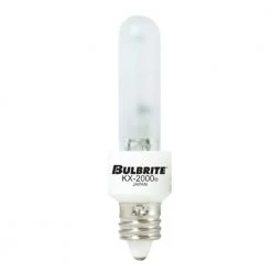 KX-2000 20-Watt T3 Krypton/Xenon Light Bulb with Mini-Candelabra Screw (E11) Base, Frost, 2700K (2-Pack) by Bulbrite