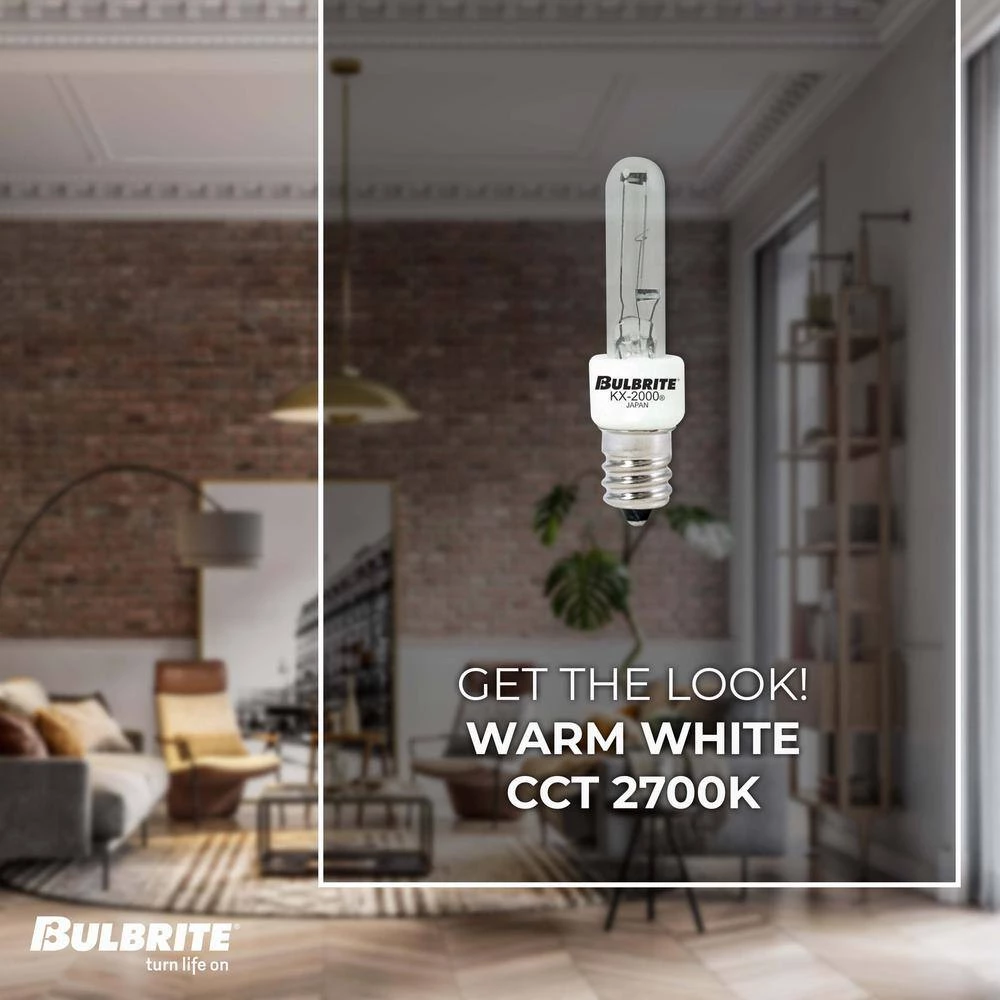 KX-2000 40-Watt T3 Krypton/Xenon Light Bulb with Candelabra Screw (E12) Base, Clear, 2700K (2-Pack) by Bulbrite 4 KX-2000 40-Watt T3 Krypton/Xenon Light Bulb with Candelabra Screw (E12) Base, Clear, 2700K (2-Pack) by Bulbrite - Image 2