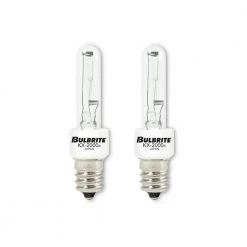 KX-2000 60-Watt T3 Krypton/Xenon Light Bulb with Candelabra Screw (E12) Base, Clear, 2700K (2-Pack) by Bulbrite