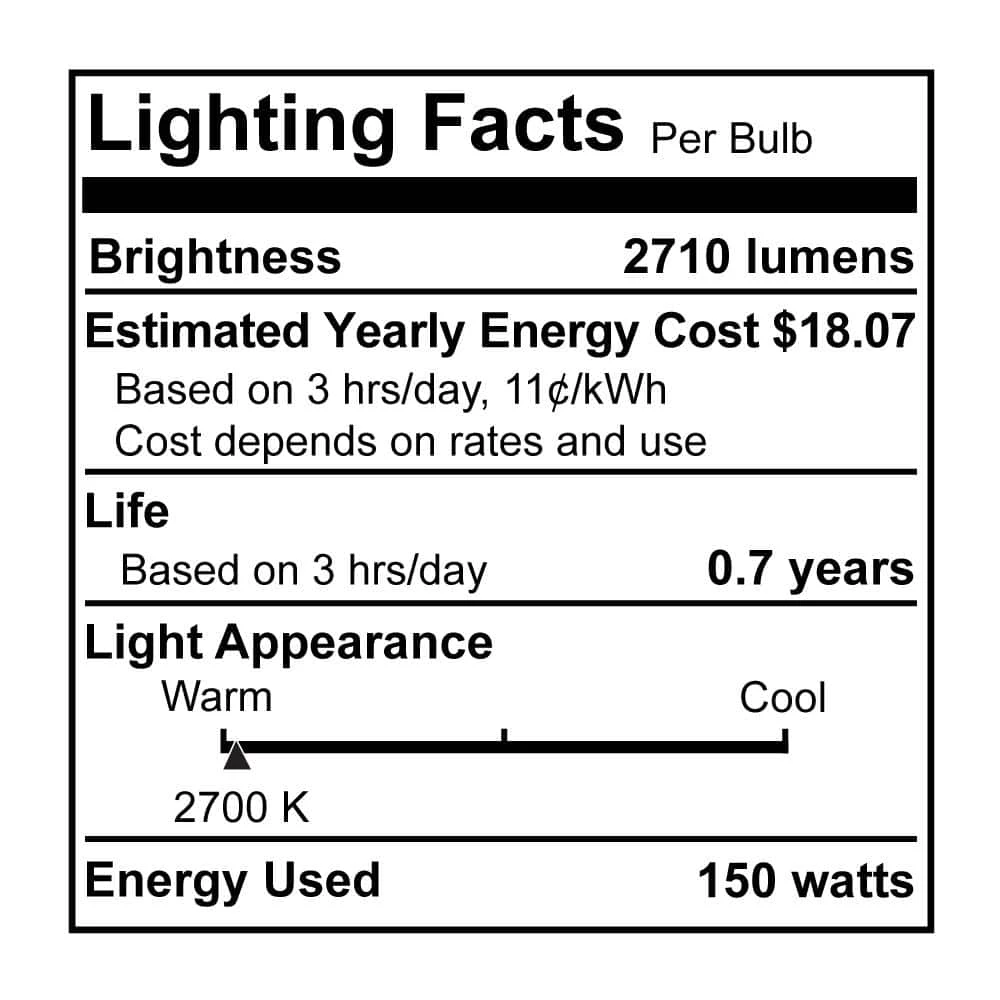 150-Watt A21 Dimmable Warm White Light Incandescent Light Bulb (12-Pack) by Bulbrite 4 150-Watt A21 Dimmable Warm White Light Incandescent Light Bulb (12-Pack) by Bulbrite - Image 2