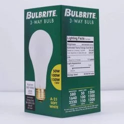 50/100/150-Watt A21 Frost Dimmable Light 3-Way Incandescent Light Bulb Warm White (12-Pack) by Bulbrite -Deals Bulbrite Store bulbrite incandescent light bulbs 860877 4f 1000