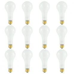 200-Watt A23 Frost Dimmable Warm White Light Incandescent Light Bulb (12-Pack) by Bulbrite